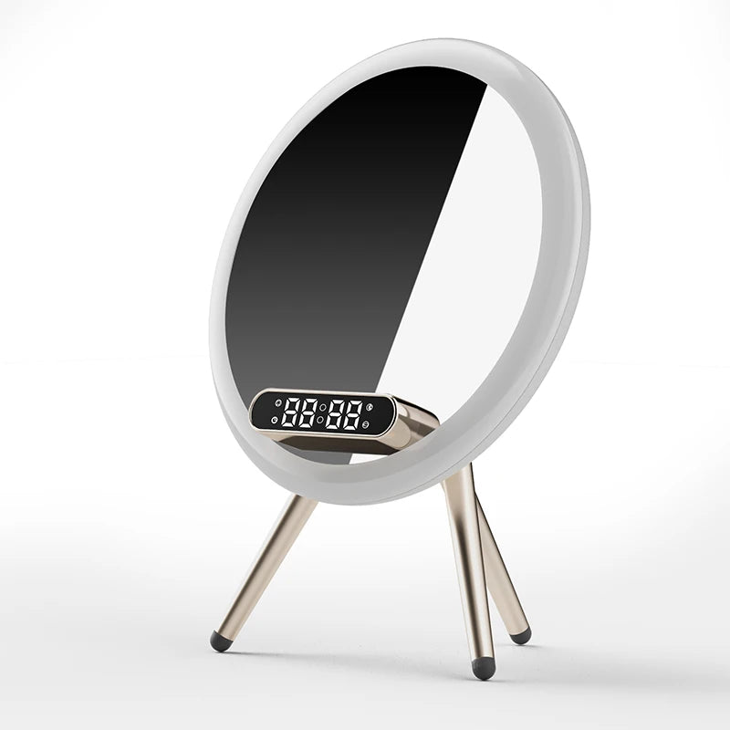 Bluetooth Mirror Speaker Clock & 15W Wireless Charger