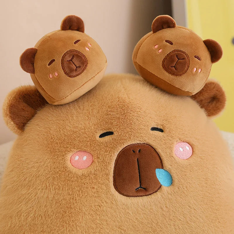 Six Balls Capybara Bag Cartoon Newt Animal Squishy Mini Dolls Plush Pillow Office Nap Food Snack Plushie Peluche Gift