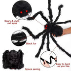 Giant Plush Halloween Spider Decoration – 30–200cm