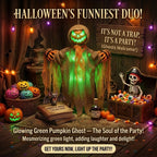 Light-Up Demon Pumpkin Scarecrow Hanging Halloween Decoration