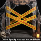 Warning Tapes Halloween Decoration Do Not Enter Roll for Door Windows Yards