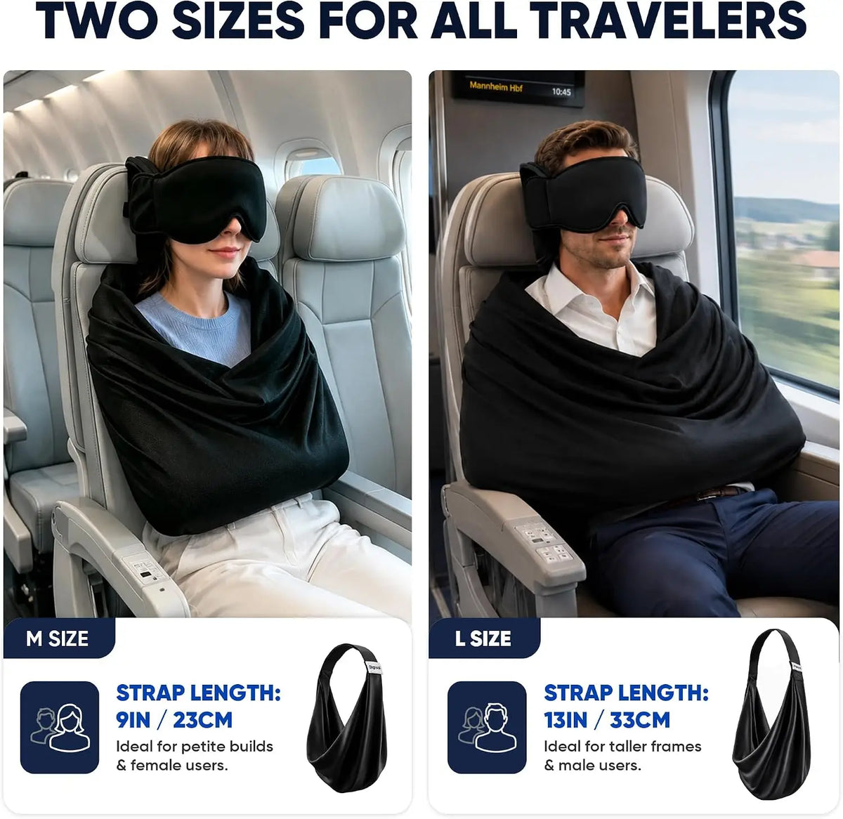 3-in-1 Adjustable EyeMask Airplane Sleep Support System Travel Pillow Multi-Use Office And Home Comfortable Pillow for Traveling