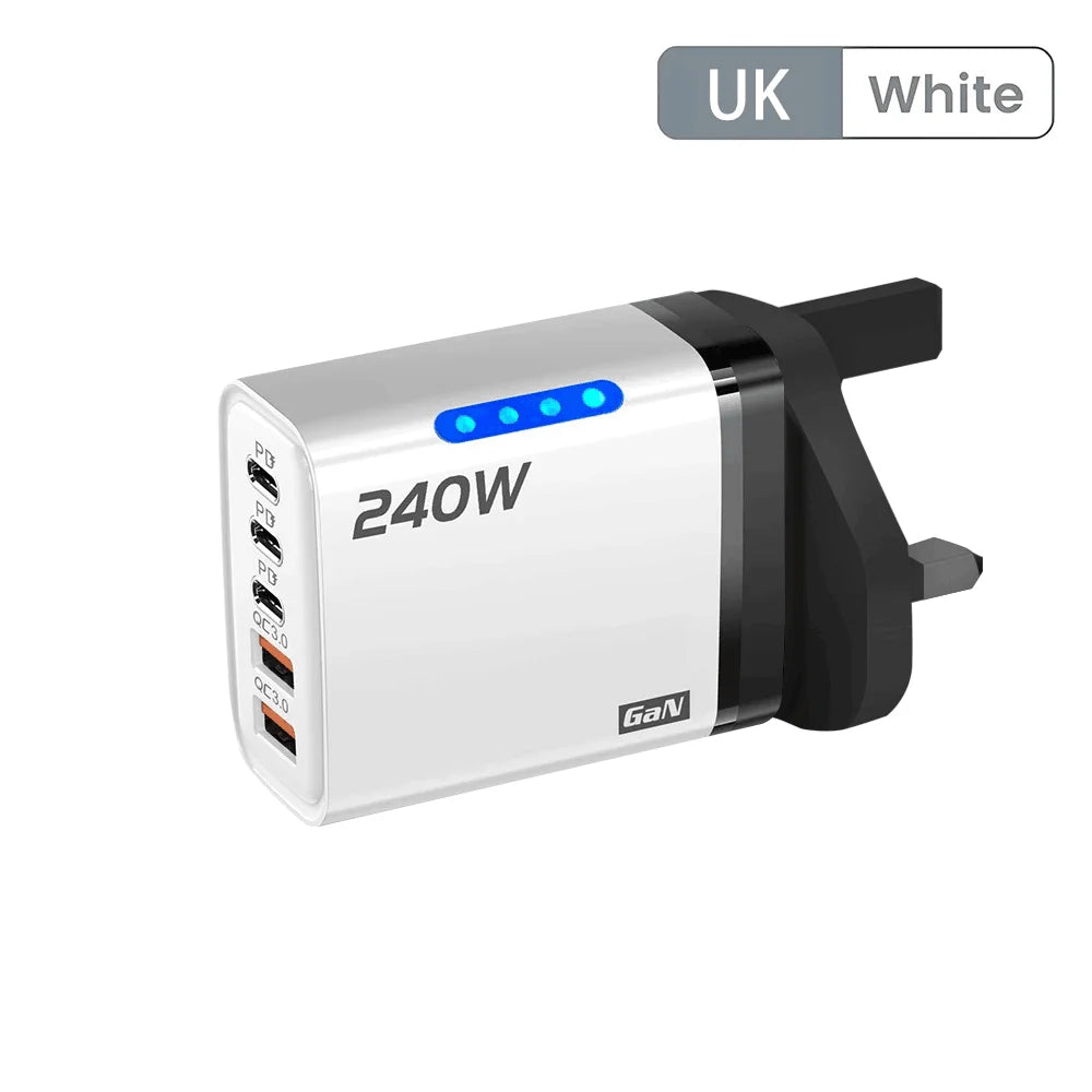 240W 5-in-1 USB-C GaN Desktop Charger