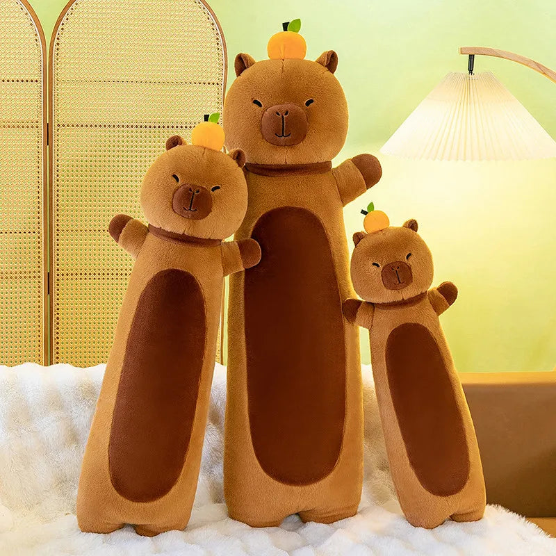 50-110cm Kawaii Giant Long Capybara Plush Pillow Soft Stuffed Animals Cartoon Toys Babys Accompany Sleeping Doll for Girls Gifts