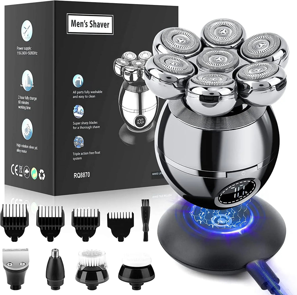 Razors for Men 5 In1 Bald Head Shaver Multifunctional Grooming Kit Cordless Bald Machine for Man Electric Shavers