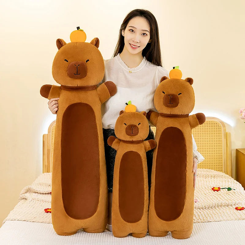 50-110cm Kawaii Giant Long Capybara Plush Pillow Soft Stuffed Animals Cartoon Toys Babys Accompany Sleeping Doll for Girls Gifts
