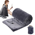USB Heated Blanket With Storage Bag 160x85cm Coral Velvet Shawl Wearable Electric Blanket Winter Body Warmer for Home Office Car