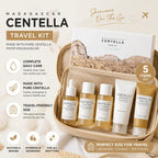 Korean Centella Travel Kit, Toner,Ampoule,Soothing Cream,Cleansing Oil,Ampoule Foam,Basic Daily Skincare Mini 5pcs Gift Sets