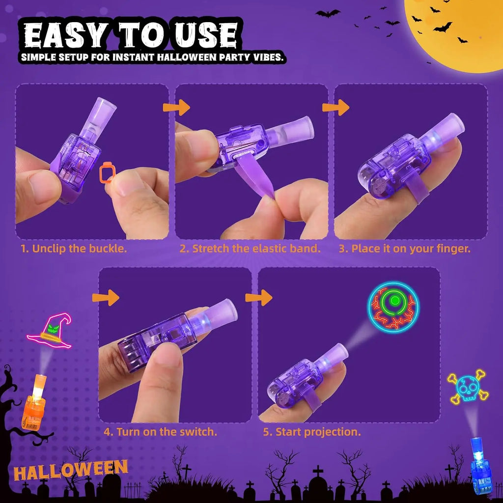 None Halloween Finger Lights Toys Bright lights Halloween Party Favors Toys Halloween Goodie Bag Fillers Trick or Treat Toys