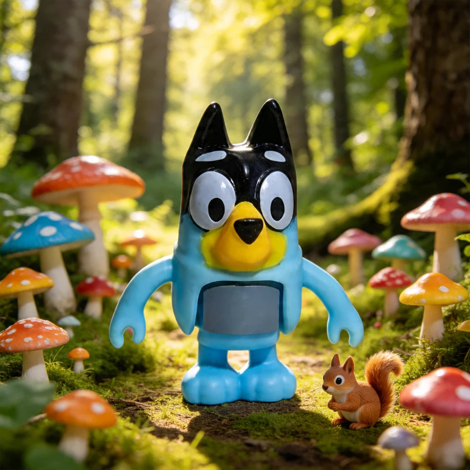8pcs Set Bluey Family & Friends Action Figures Poseable Collectible Toys Best Birthday Gift for Fans Adults High Quality Novelty